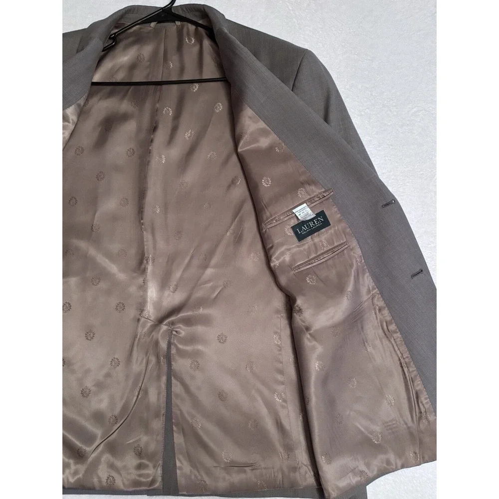 Lauren Ralph Lauren Blazer Jacket Brown 50R Wool Lapel‎ 2 Button